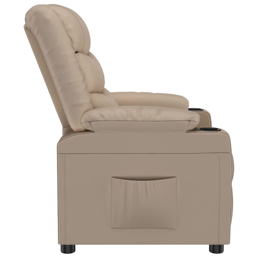 Verstelbare Fauteuil Kunstleer Cappuccino - 35% Korting