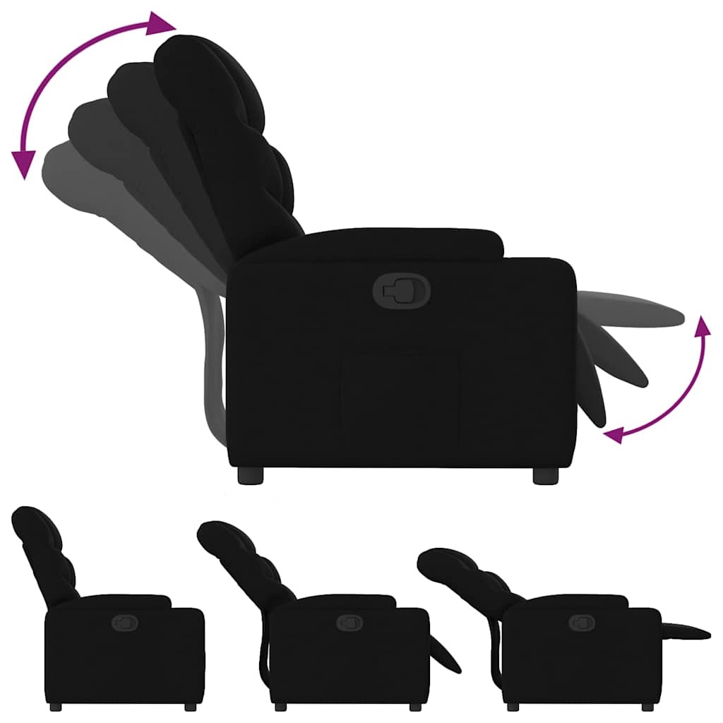 Verstelbare Zwarte Fauteuil met 35% Korting
