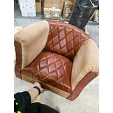 Bruine Kuipstoel in Echt Leer & Mangohout - 60% Korting!