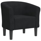 Velours Kuipstoel Zwart - 78% Korting