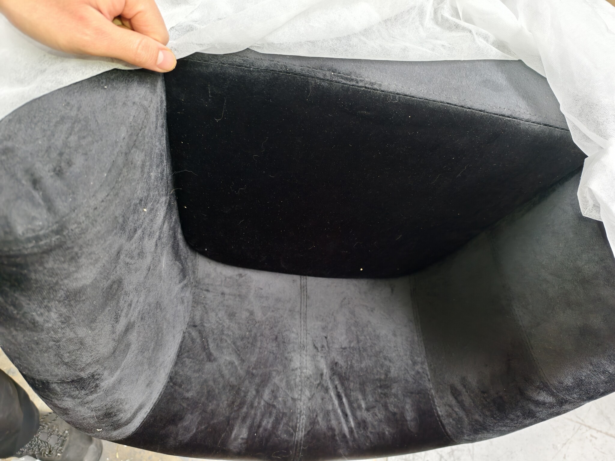 Velours Kuipstoel Zwart - 78% Korting