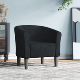 Velours Kuipstoel Zwart - 78% Korting