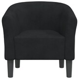 Velours Kuipstoel Zwart - 78% Korting
