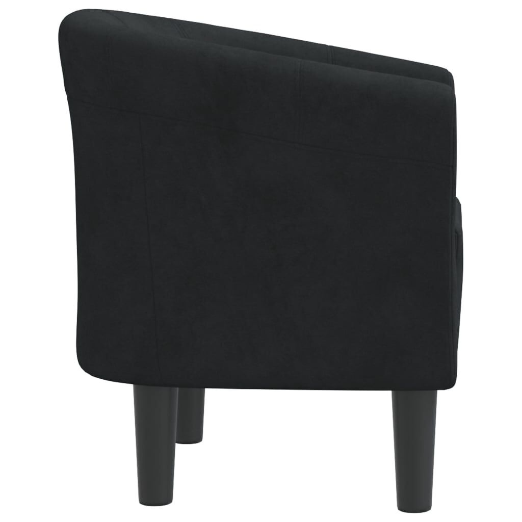 Velours Kuipstoel Zwart - 78% Korting