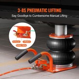 VEVOR 3-ton krik, 3-8S met verhoogde zuil en 6 stalen buizen, compact, gemakkelijk op te tillen, met dikke rubberen bekleding, geschikt voor sedan, SUV, bestelwagen, 510 x 255 x 115-274 mm
