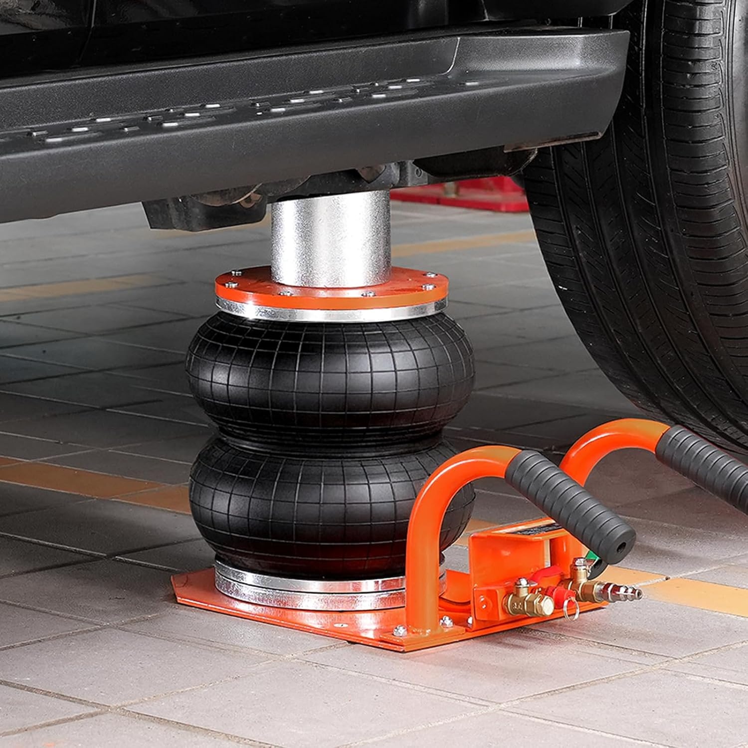 VEVOR 3-ton krik, 3-8S met verhoogde zuil en 6 stalen buizen, compact, gemakkelijk op te tillen, met dikke rubberen bekleding, geschikt voor sedan, SUV, bestelwagen, 510 x 255 x 115-274 mm
