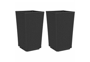 2x VidaXL Plantenbakken Zwart - Rattanlook (52% korting)