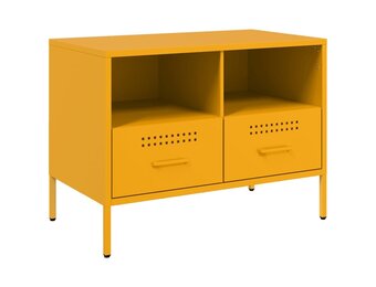 vidaXL Tv-meubel 68x39x50,5 cm staal mosterdgeel