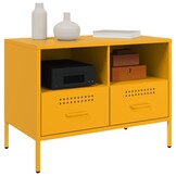 vidaXL Tv-meubel 68x39x50,5 cm staal mosterdgeel