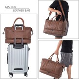 Weekendtas Reistas Bruin met Schoenenvak - Grote Waterdichte PU Leer Carry-On Tas