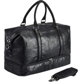 Weekendtas Reistas Bruin met Schoenenvak - Grote Waterdichte PU Leer Carry-On Tas