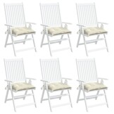 vidaXL Stoelkussens 6 st 40x40x7 cm stof crèmewit