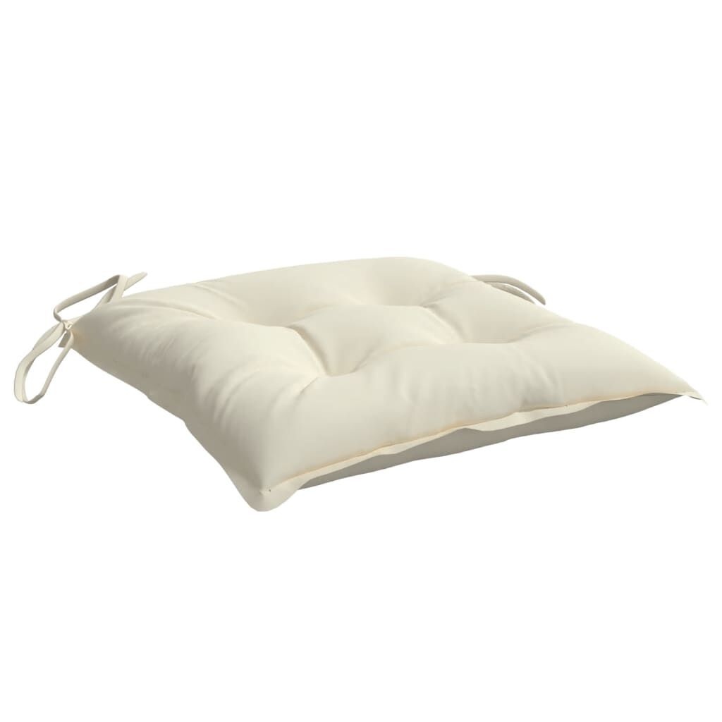 vidaXL Stoelkussens 6 st 40x40x7 cm stof crèmewit