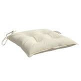 vidaXL Stoelkussens 6 st 40x40x7 cm stof crèmewit