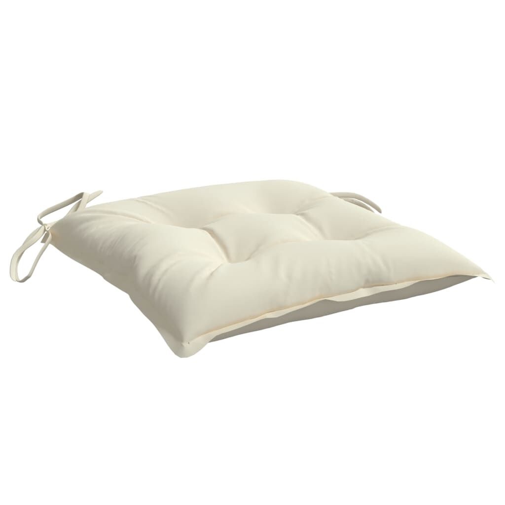 vidaXL Stoelkussens 6 st 40x40x7 cm stof crèmewit