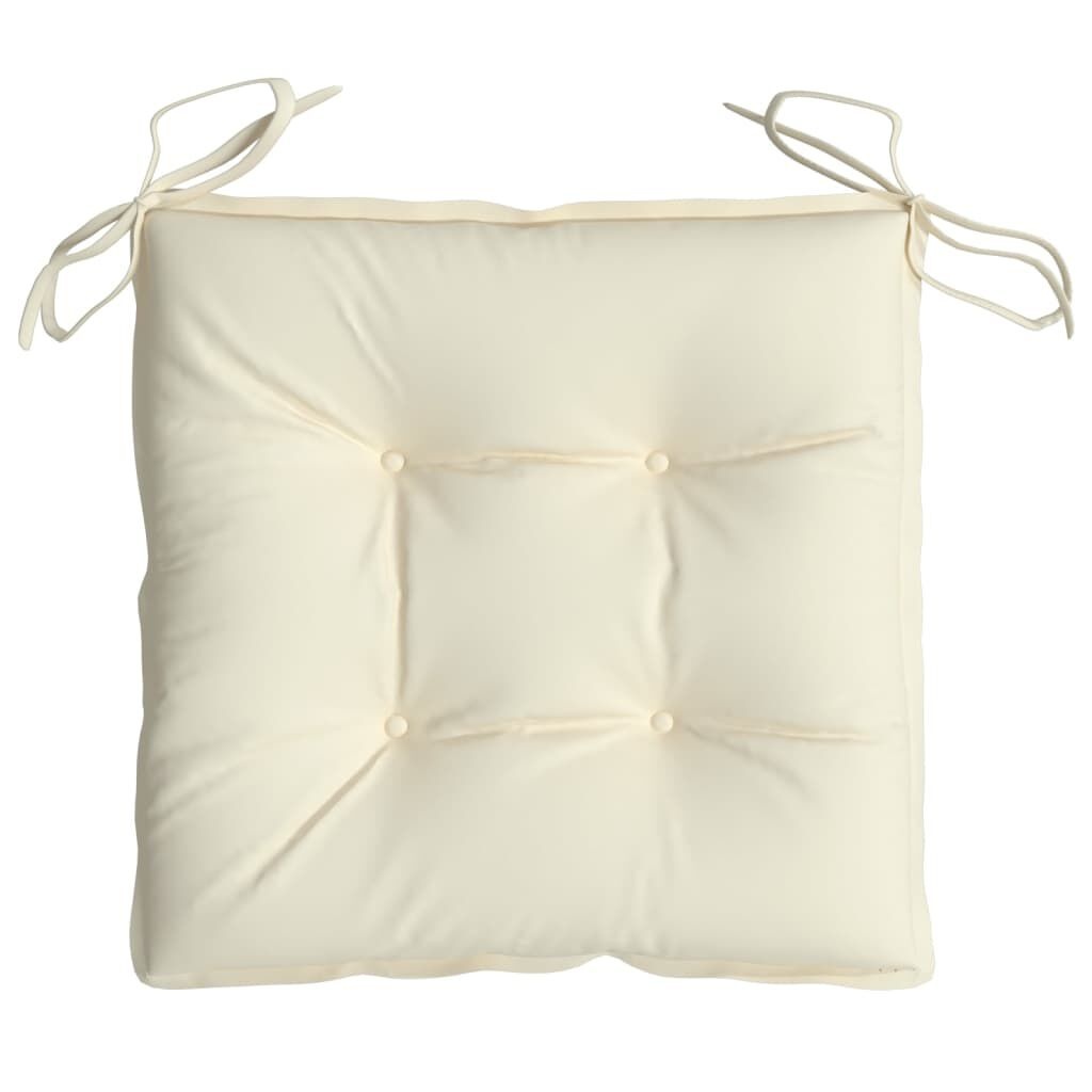 vidaXL Stoelkussens 6 st 40x40x7 cm stof crèmewit