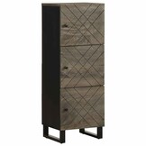 vidaXL Hoge kast 40x33x110 cm massief mangohout zwart