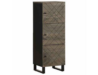 vidaXL Hoge kast 40x33x110 cm massief mangohout zwart