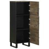 vidaXL Hoge kast 40x33x110 cm massief mangohout zwart