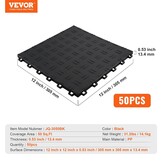 VEVOR Garagetegels, in elkaar grijpende garagetegels, 30,5 x 30,5 x 1,3 cm, 50 stuks garagevloerbedekkingstegels, antislip, dubbelzijdige textuur, garagevloertegels, voor garages, kelders,