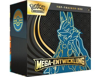 Pokémon - Verzamelkaartspel: Top Trainer-Box Mega Ontwikkeling: Lucario (1 full-screen promokaart, 9 boosterpacks & accessoires)