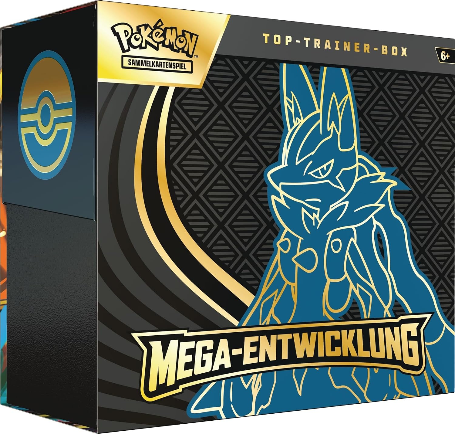 Pokémon - Verzamelkaartspel: Top Trainer-Box Mega Ontwikkeling: Lucario (1 full-screen promokaart, 9 boosterpacks & accessoires)