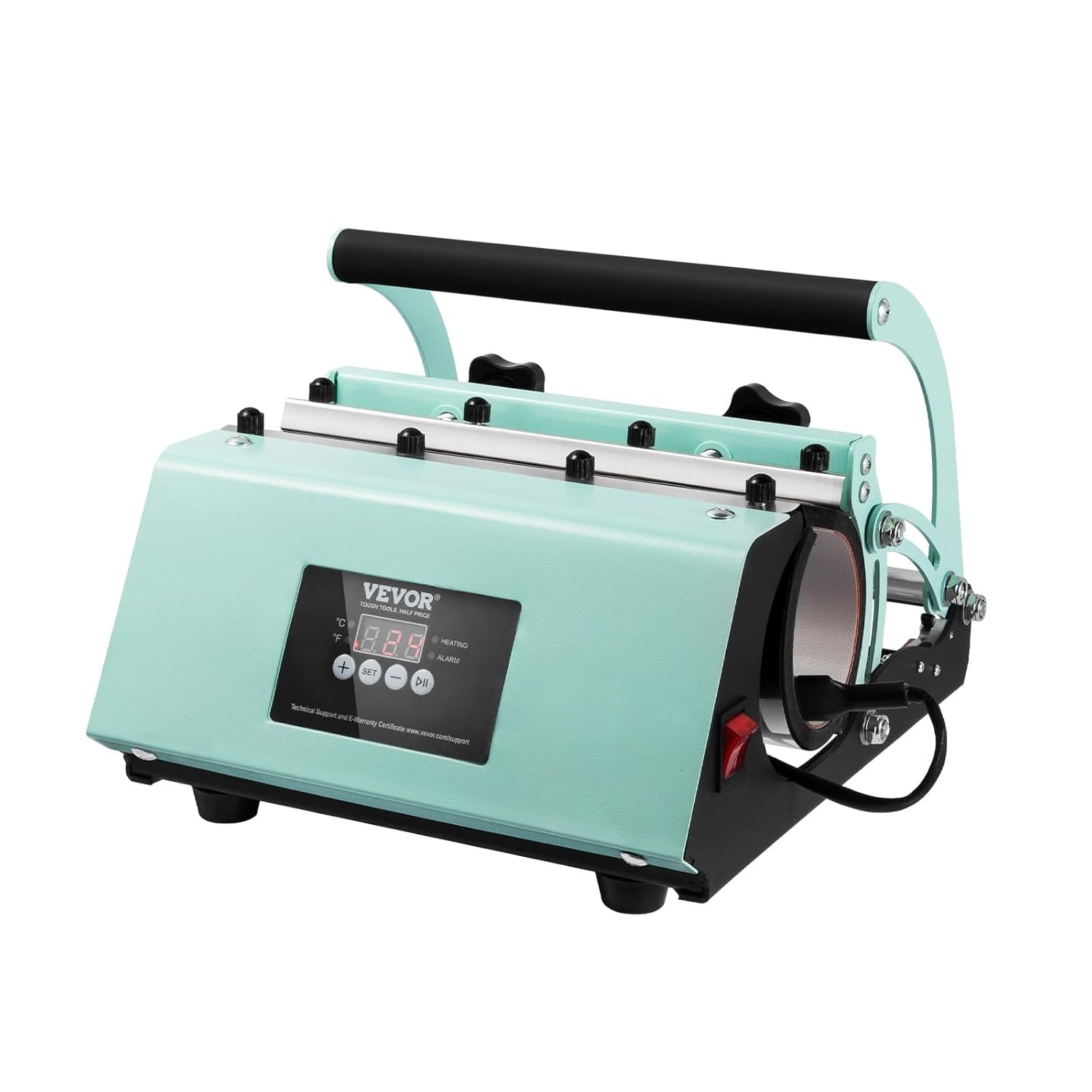 VEVOR Warmtepersmachine voor glazen, glaspers set met 8 lege glazen, mokkenpers voor maximaal 887 ml glazen met warmteoverdrachtspapier, handschoenen, band