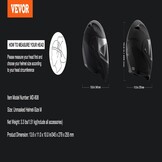 VEVOR Motorhelm - Zwarte Flip-Up Helm met Dubbel Vizier - ECE Gekeurd
