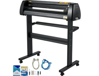 VEVOR Vinylsnijmachine, 720 mm papiertoevoer-snijplotterpakket, vinylprinter met instelbare kracht en snelheid, LCD-display, Windows-compatibele schilderset