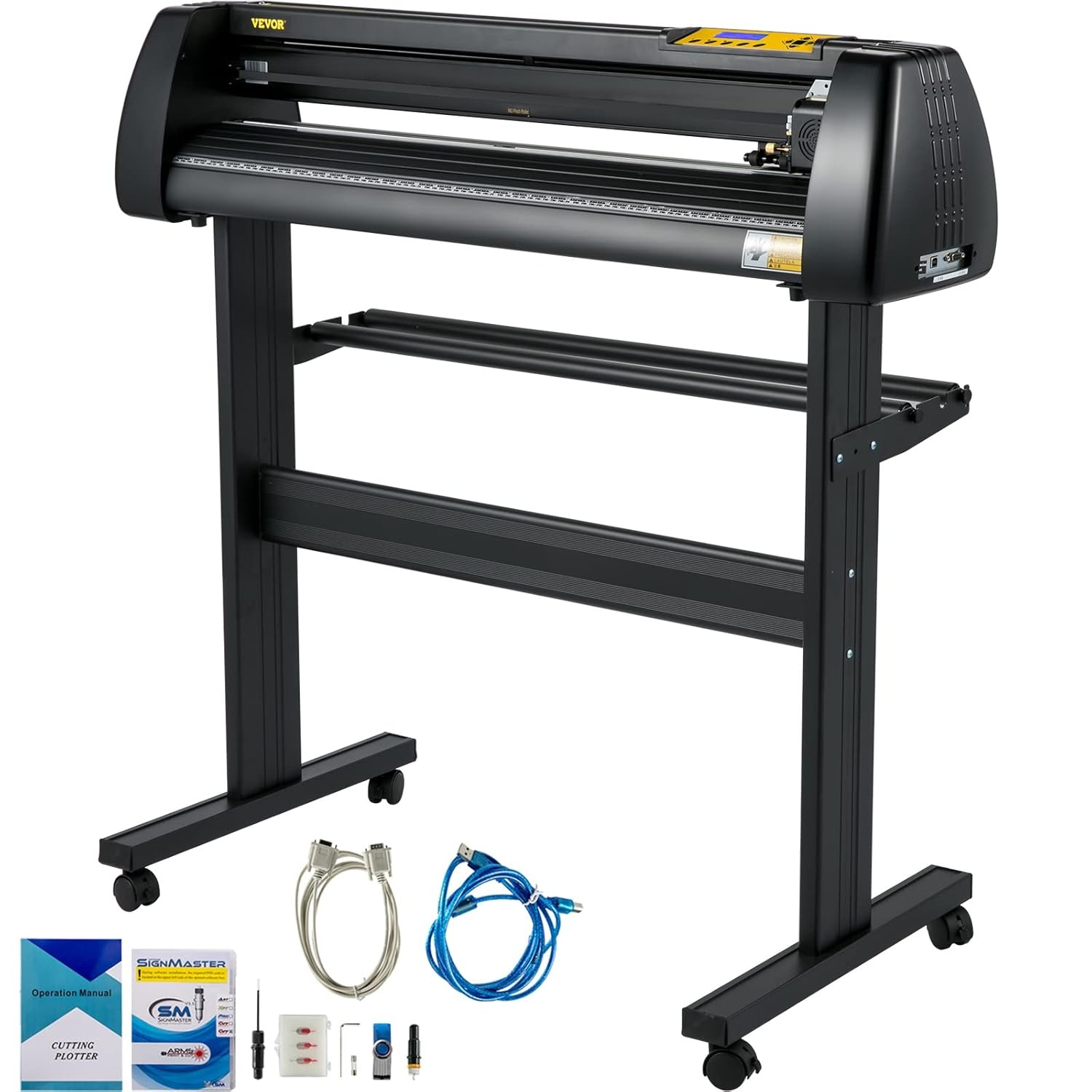 VEVOR Vinylsnijmachine, 720 mm papiertoevoer-snijplotterpakket, vinylprinter met instelbare kracht en snelheid, LCD-display, Windows-compatibele schilderset