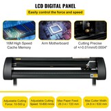 VEVOR Vinylsnijmachine, 720 mm papiertoevoer-snijplotterpakket, vinylprinter met instelbare kracht en snelheid, LCD-display, Windows-compatibele schilderset