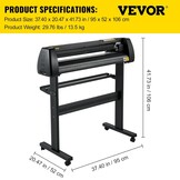 VEVOR Vinylsnijmachine, 720 mm papiertoevoer-snijplotterpakket, vinylprinter met instelbare kracht en snelheid, LCD-display, Windows-compatibele schilderset