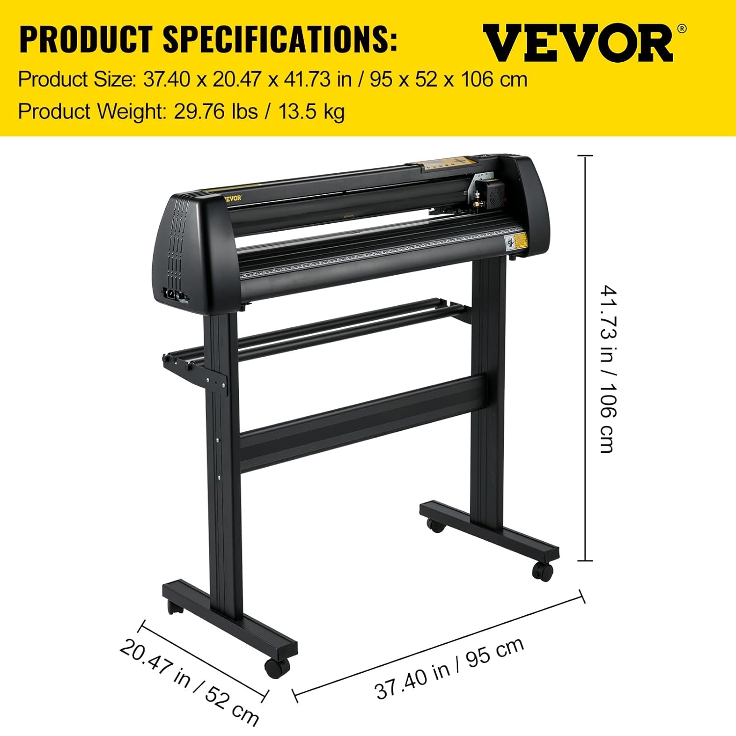 VEVOR Vinylsnijmachine, 720 mm papiertoevoer-snijplotterpakket, vinylprinter met instelbare kracht en snelheid, LCD-display, Windows-compatibele schilderset