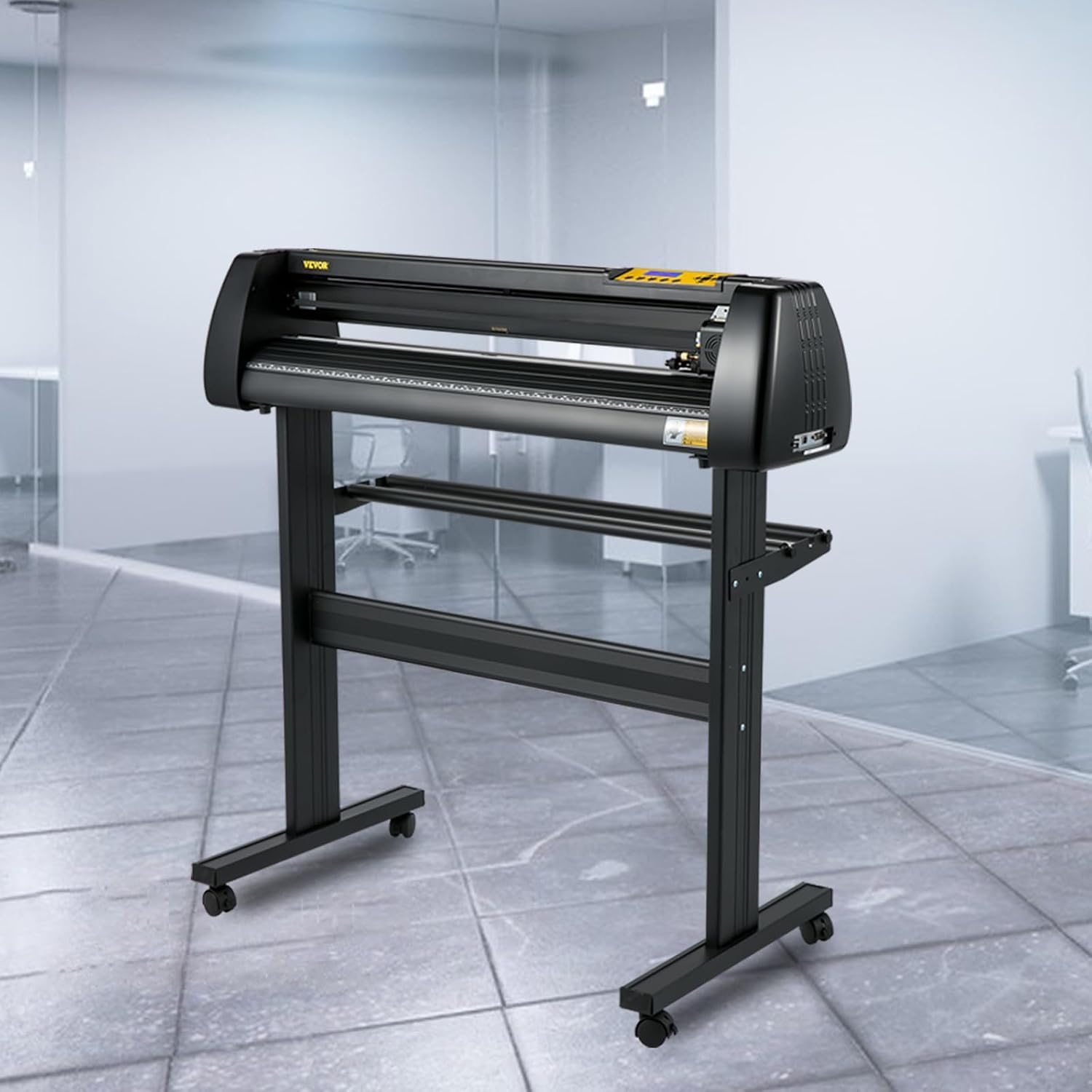 VEVOR Vinylsnijmachine, 720 mm papiertoevoer-snijplotterpakket, vinylprinter met instelbare kracht en snelheid, LCD-display, Windows-compatibele schilderset