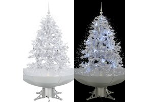 Sneeuwende Kerstboom 140 cm Wit met Paraplubasis - 35% Korting