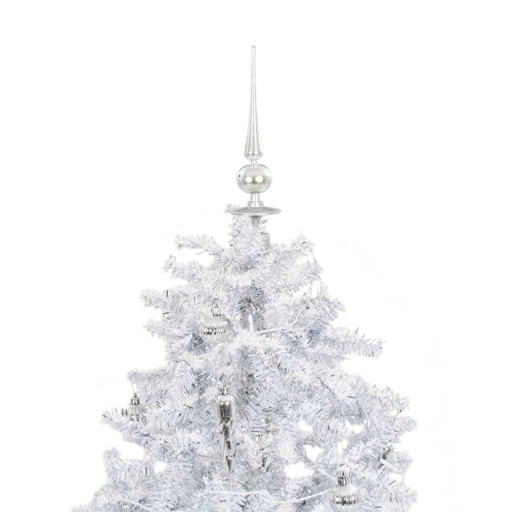 vidaXL Kerstboom sneeuwend met paraplubasis 140 cm wit