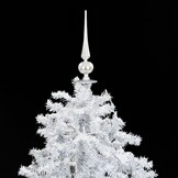 vidaXL Kerstboom sneeuwend met paraplubasis 140 cm wit