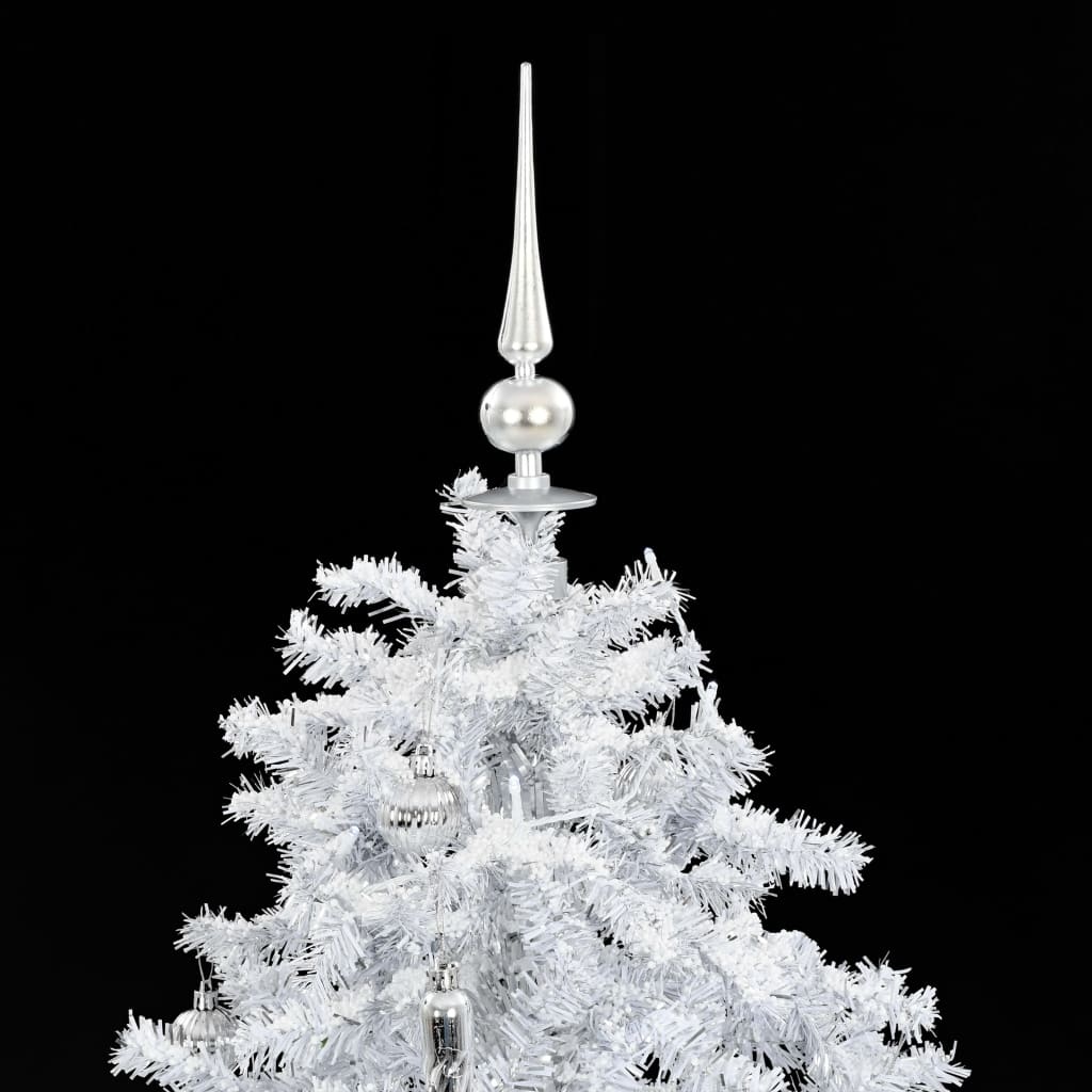 vidaXL Kerstboom sneeuwend met paraplubasis 140 cm wit