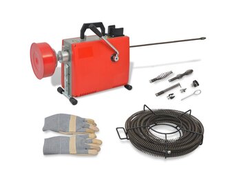 vidaXL Leidingreinigingsmachine 250 W 15 m x 16 mm 4,5 m x 9,5 mm