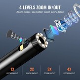 VEVOR Industriële endoscoopcamera met twee lenzen, 1080p, 8 + 1 lamp, waterdicht IP67, voor auto's en loodgieterswerken (5 m kabel en 32 GB kaart), 145 x 85 x 26 mm, 2000 mAh