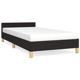 Zwart Stoffen Bedframe met Hoofdeinde - 34% Korting!