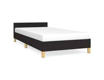 Zwart Stoffen Bedframe met Hoofdeinde - 34% Korting!