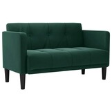 vidaXL Loveseat bank donkergroen 111 cm fluweel