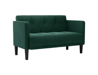 vidaXL Loveseat bank donkergroen 111 cm fluweel