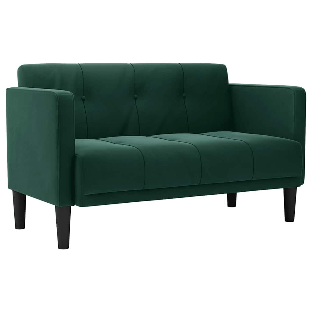 vidaXL Loveseat bank donkergroen 111 cm fluweel