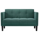 vidaXL Loveseat bank donkergroen 111 cm fluweel