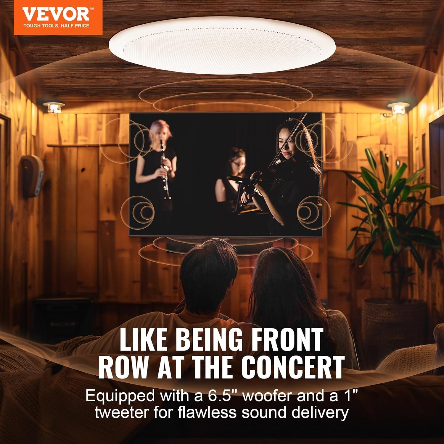 VEVOR 6,5 Inch Bluetooth Plafondluidspreker 150W - Wit