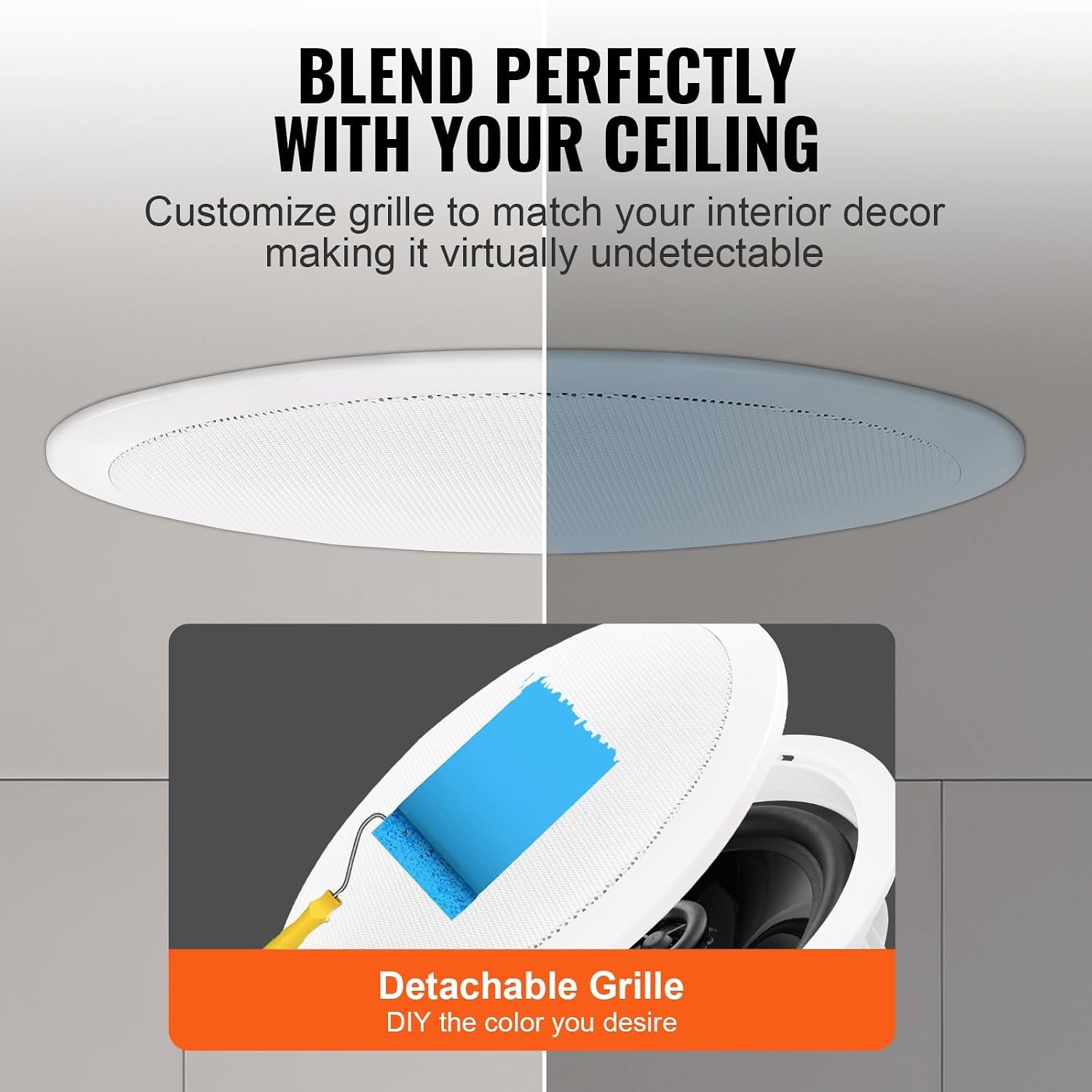 VEVOR 6,5 Inch Bluetooth Plafondluidspreker 150W - Wit