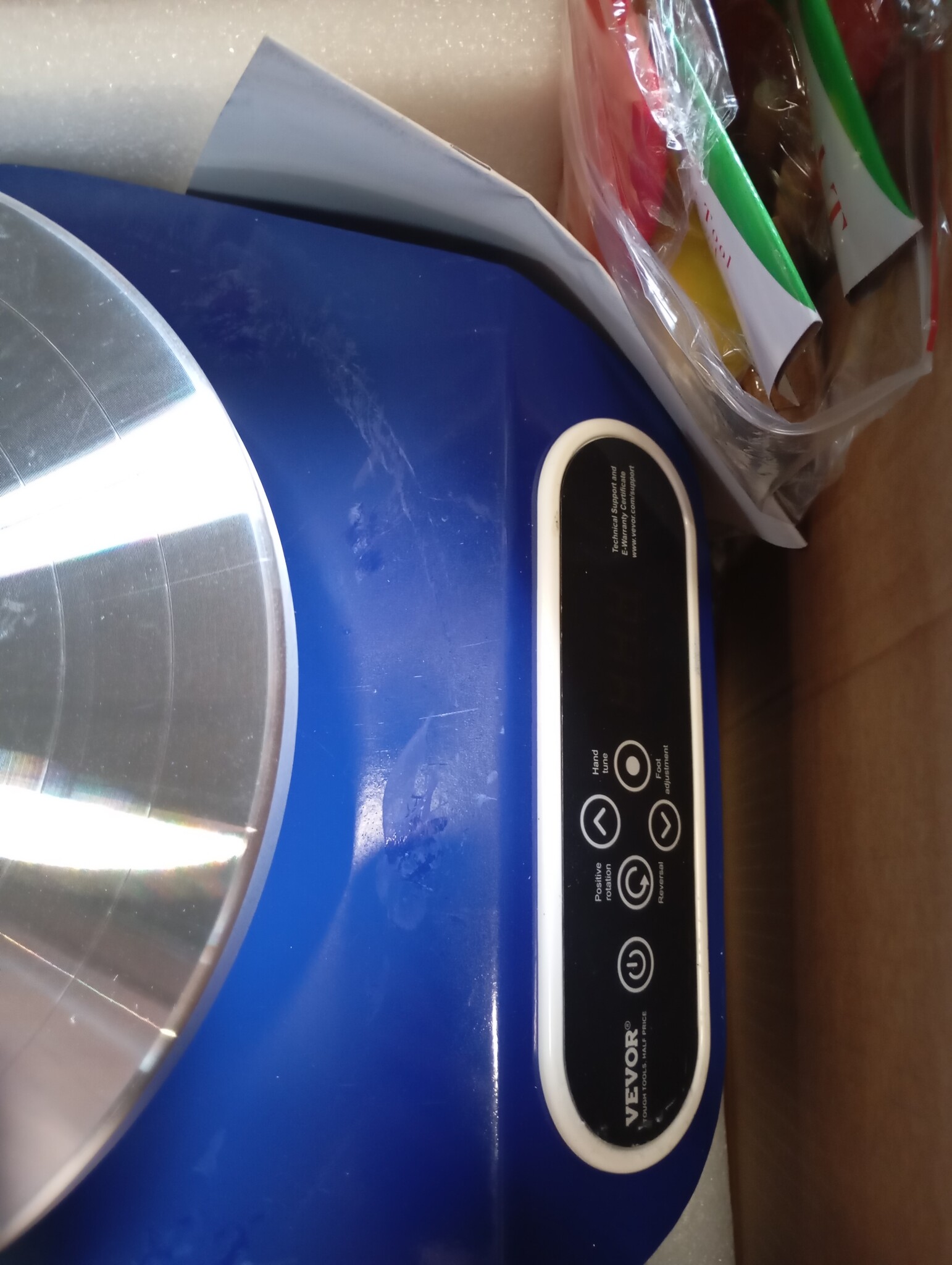 VEVOR Elektrische pottenbakkersmachine, 250 mm, 350 W, met pedaal, touchscreen, LCD, mini-draaibank met 3 steunpoten, snelheidsbereik van 50-300 omw/min, voor keramische handwerk, blauw