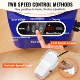 VEVOR Elektrische pottenbakkersmachine, 250 mm, 350 W, met pedaal, touchscreen, LCD, mini-draaibank met 3 steunpoten, snelheidsbereik van 50-300 omw/min, voor keramische handwerk, blauw